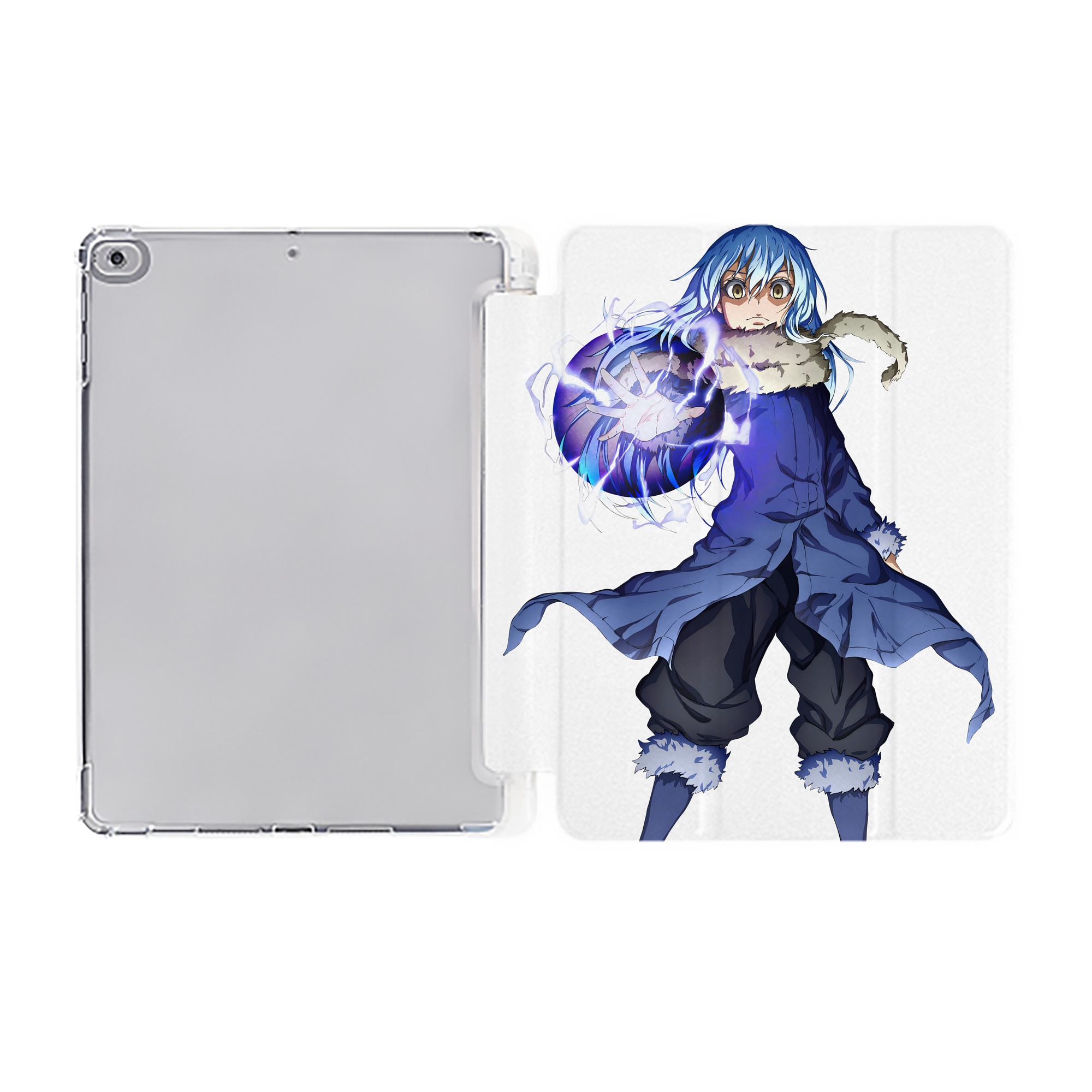 （画像用） 転スラ Regarding Reincarnated to Slime IPad ケース ペン収納付き 三つ折りスタンド PUレザー×シリコン 対応機種9.5/10.5/10.9インチ